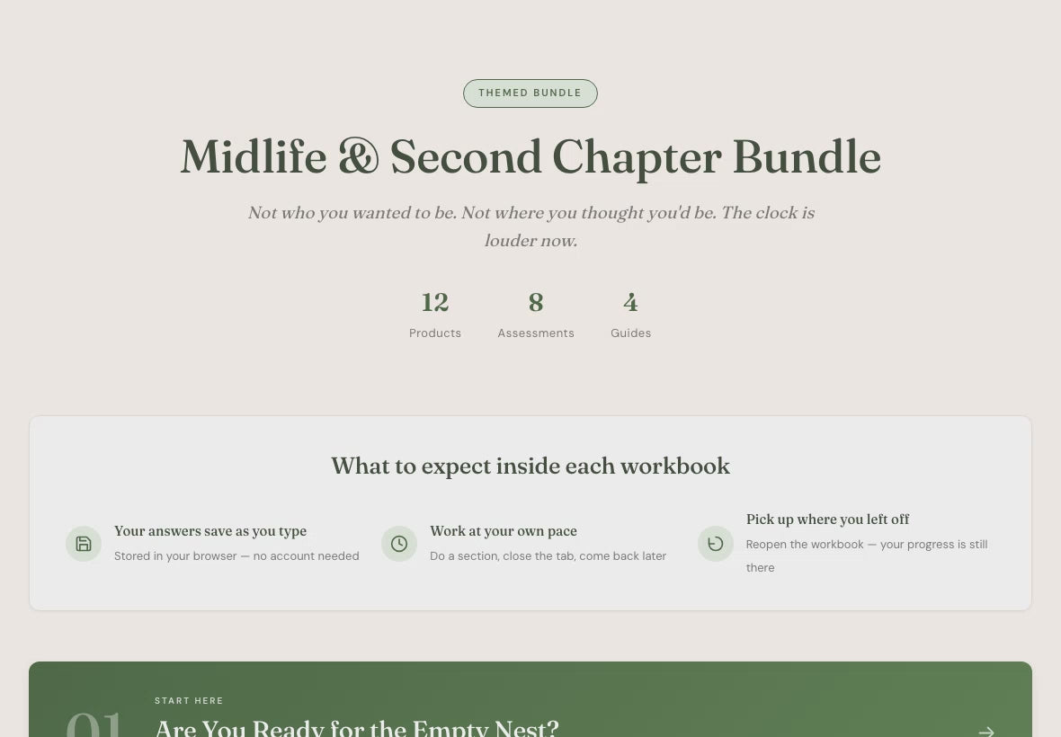 Life Coach Tools – 12 Interactive Midlife & Transition Assessments