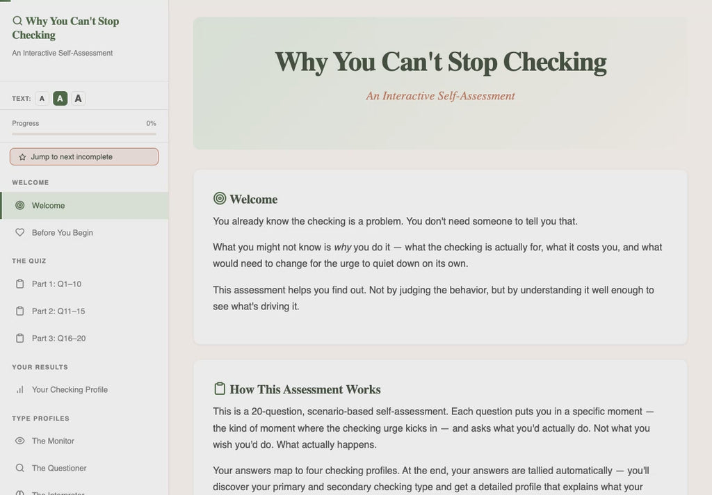why-you-cant-stop-checking walkthrough video