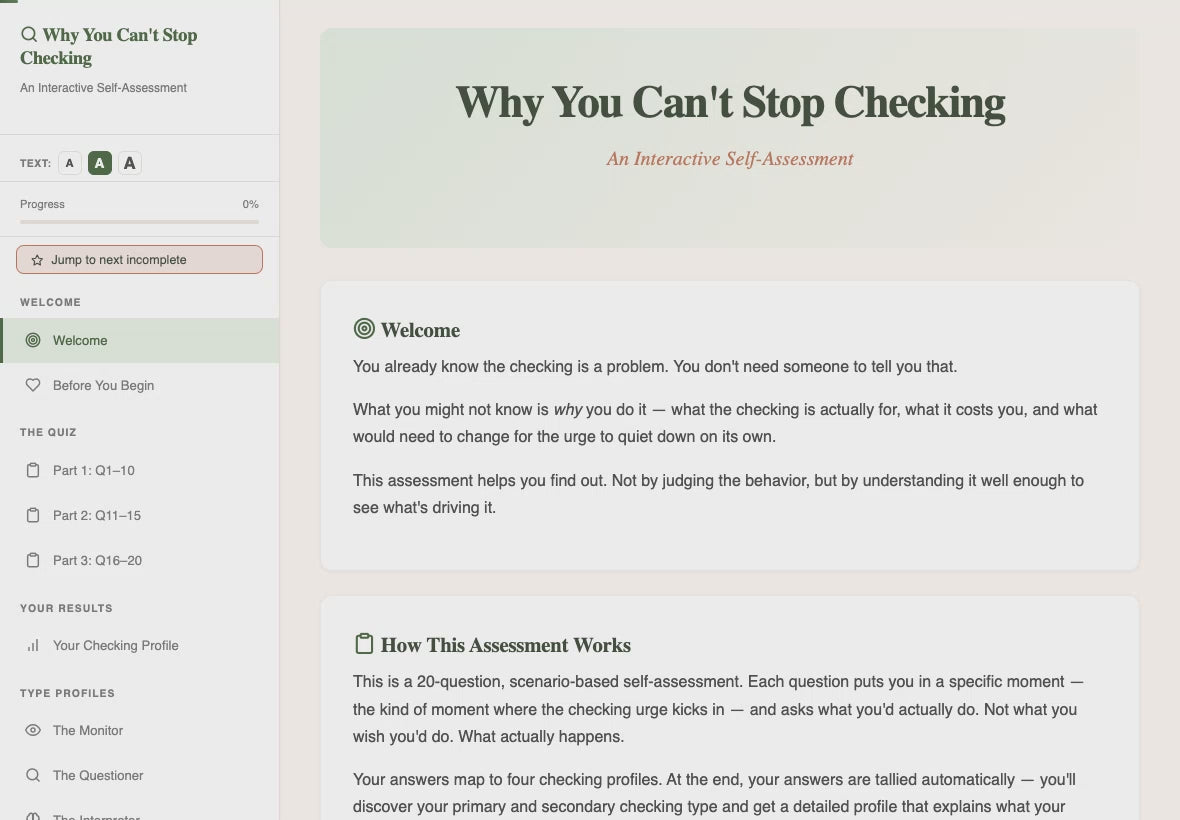 why-you-cant-stop-checking walkthrough video