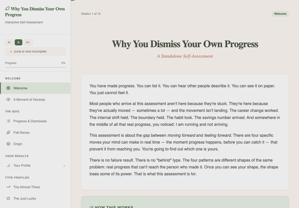why-you-dismiss-your-own-progress walkthrough video