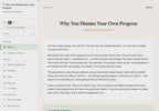 why-you-dismiss-your-own-progress walkthrough video
