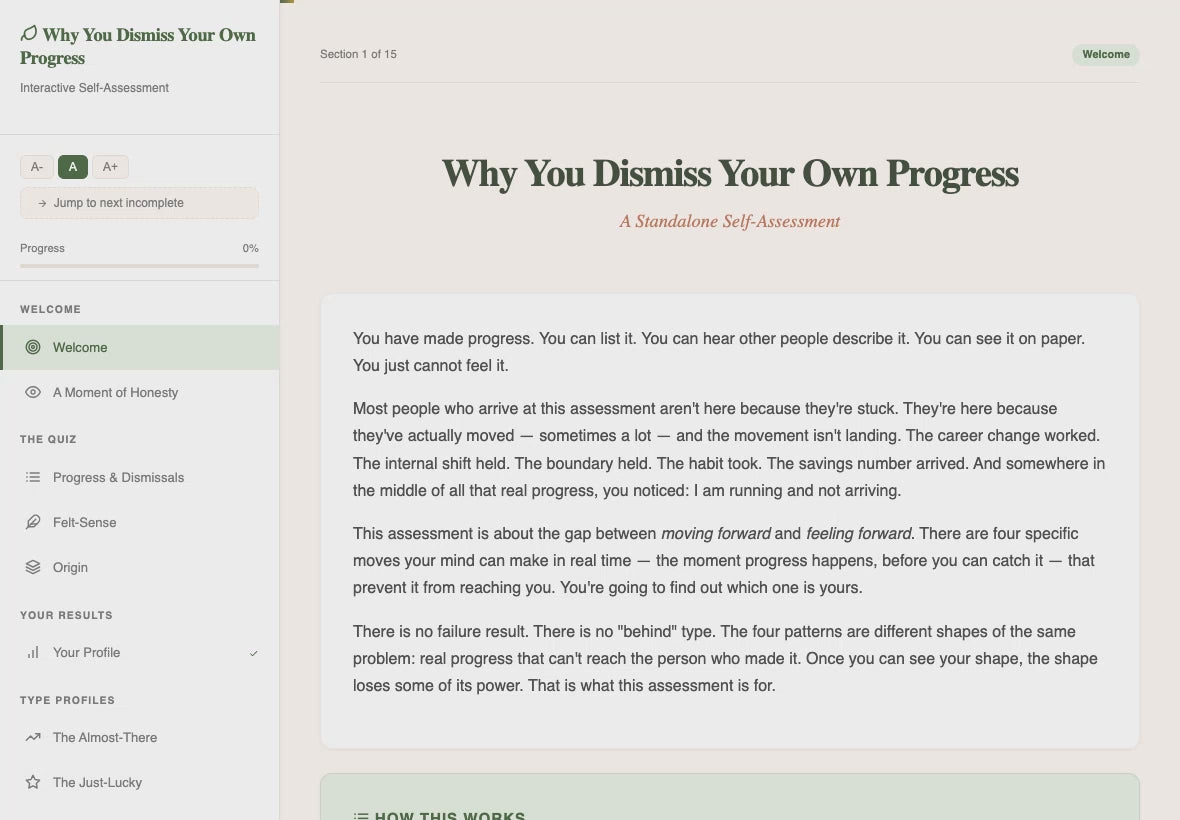 why-you-dismiss-your-own-progress walkthrough video
