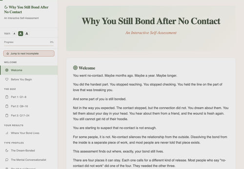 why-you-still-bond-after-no-contact walkthrough video