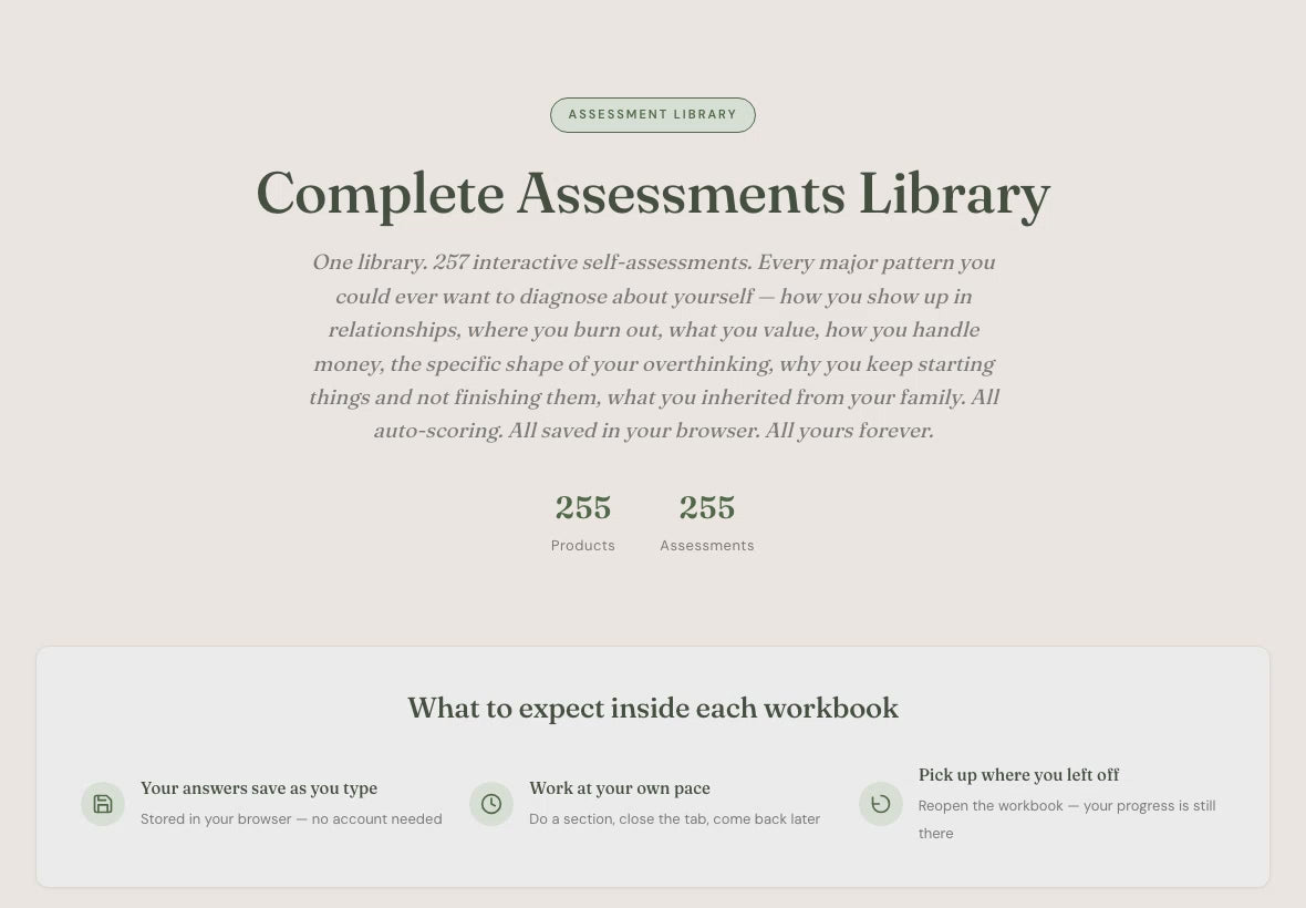 Self-Care Assessment Bundle – Why Do I Do This? 257 Quizzes – Interactive Self-Assessment