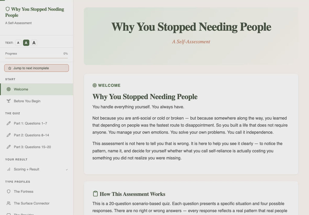 why-you-stopped-needing-people walkthrough video
