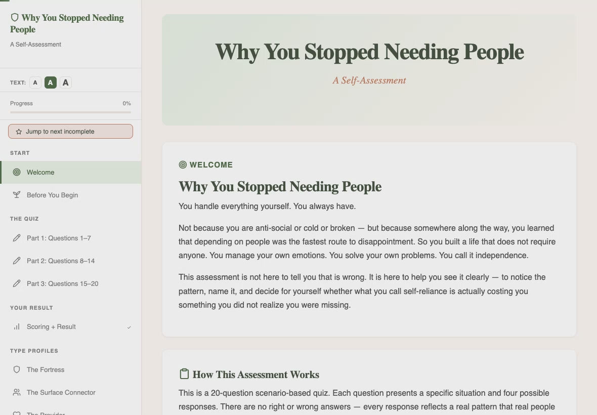 why-you-stopped-needing-people walkthrough video