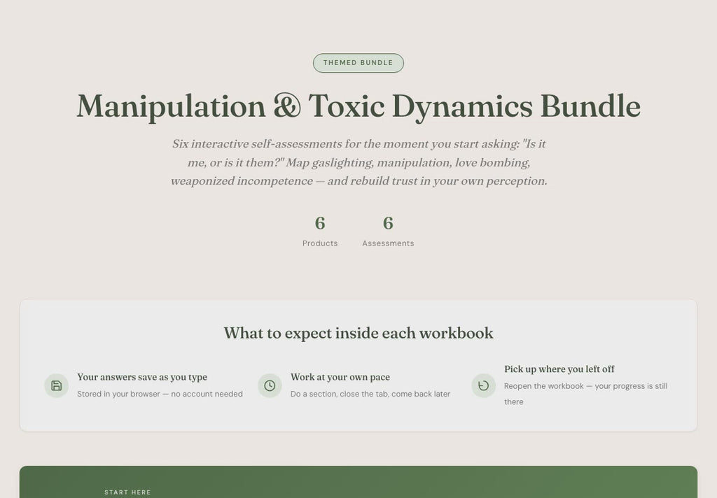 Manipulation Bundle – Am I Being Gaslit Self-Care Tools – Interactive Digital Bundle