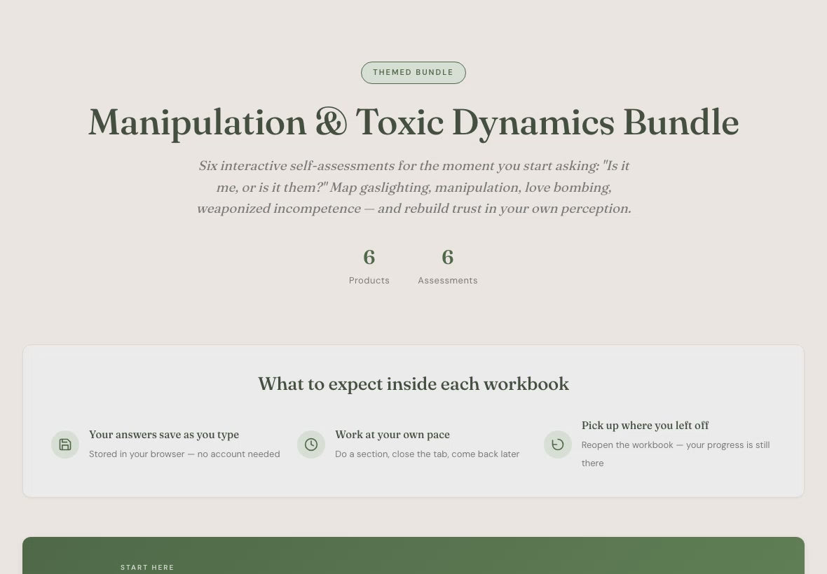 Manipulation Bundle – Am I Being Gaslit Self-Care Tools – Interactive Digital Bundle
