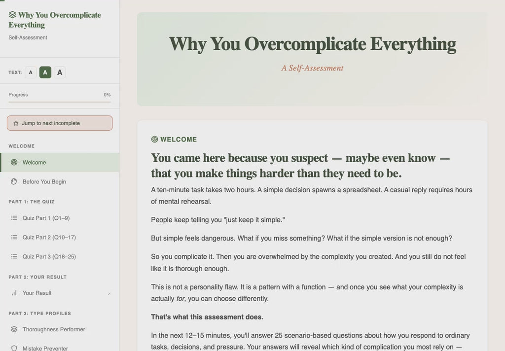 why-you-overcomplicate-everything walkthrough video