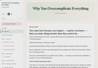 why-you-overcomplicate-everything walkthrough video