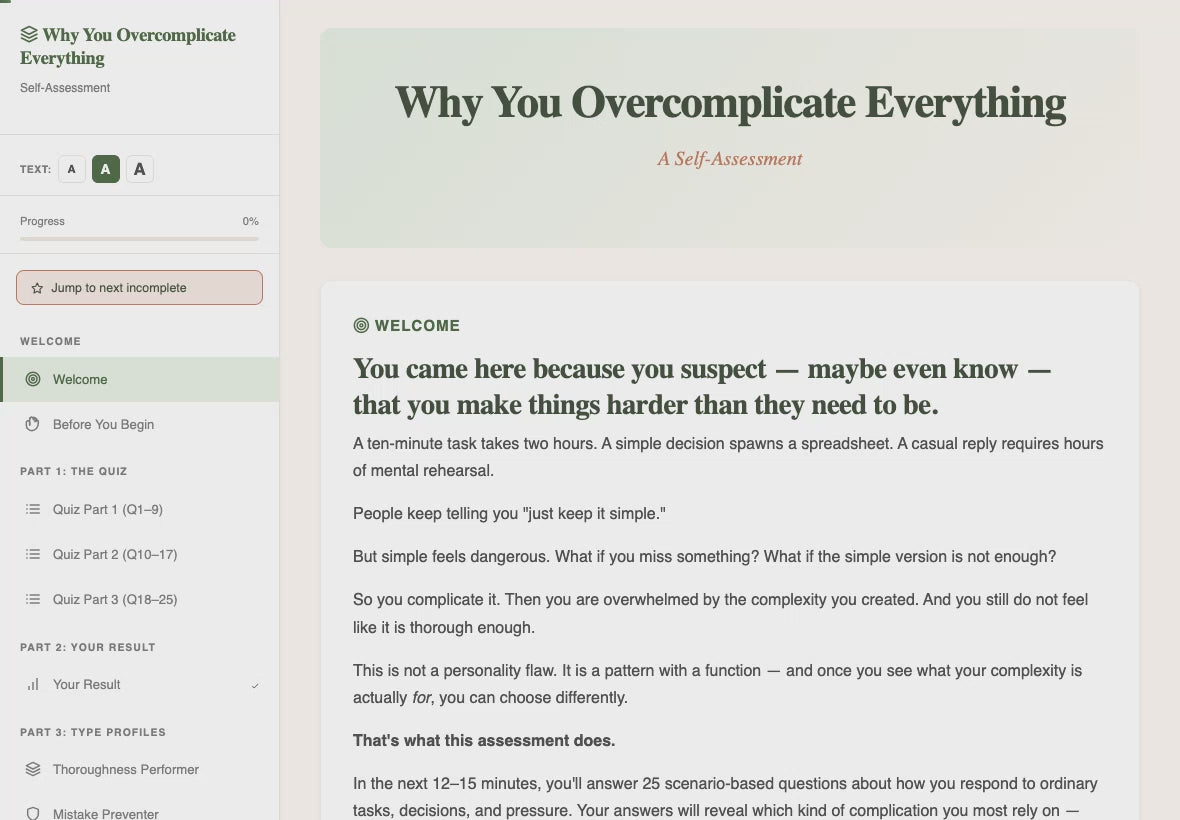 why-you-overcomplicate-everything walkthrough video