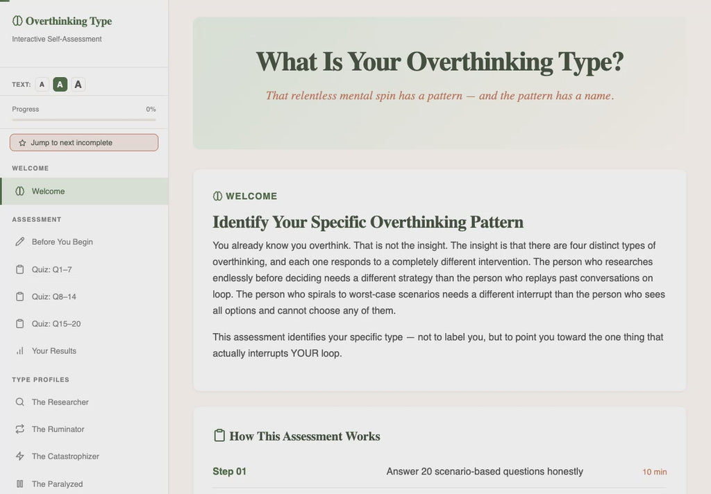 whats-your-overthinking-type walkthrough video