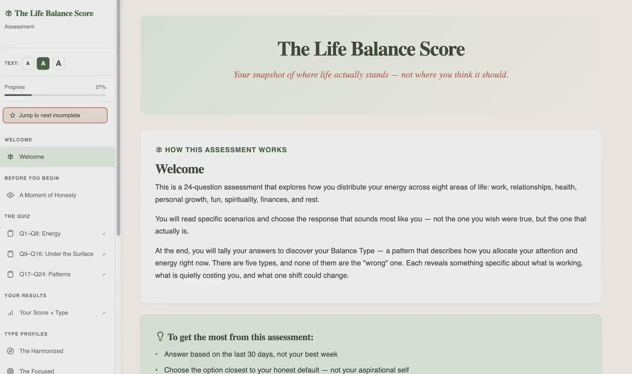 the-life-balance-score walkthrough video
