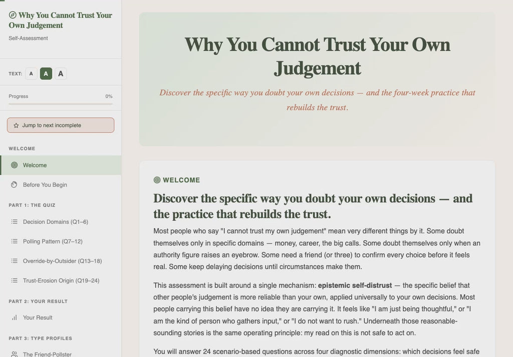 why-you-cannot-trust-your-own-judgement walkthrough video