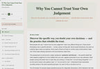 why-you-cannot-trust-your-own-judgement walkthrough video