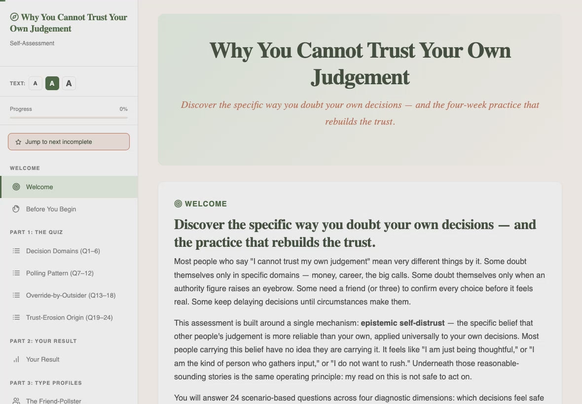 why-you-cannot-trust-your-own-judgement walkthrough video