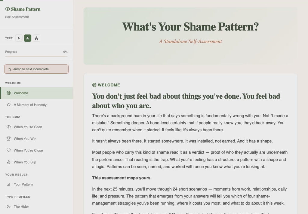 whats-your-shame-pattern walkthrough video