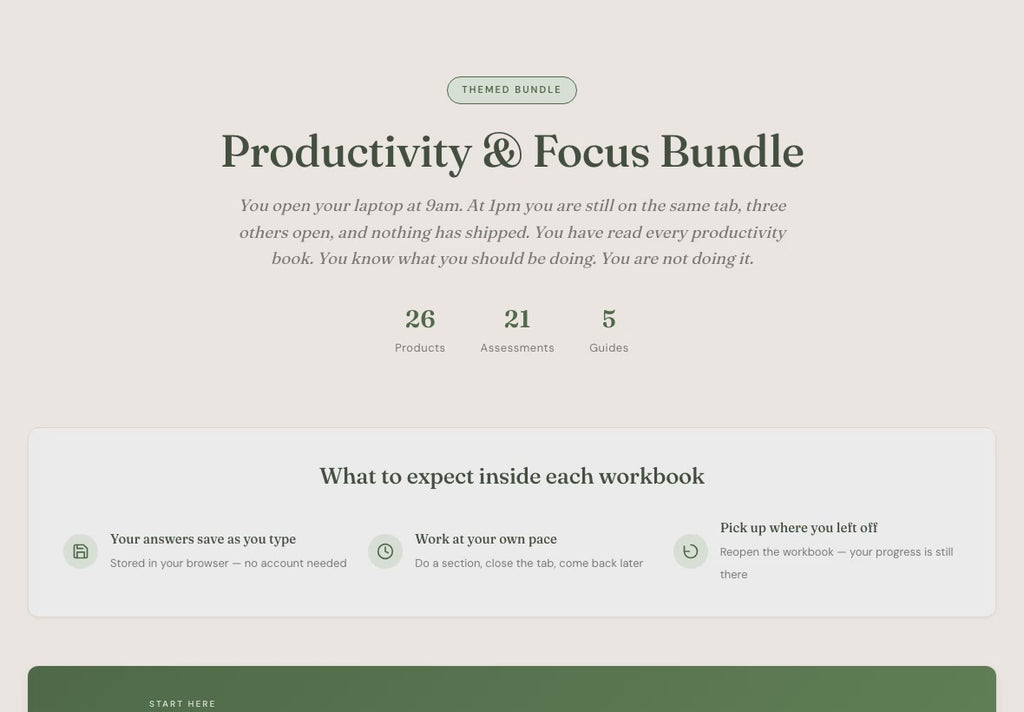 Procrastination Workbook Bundle – Tabs to Finished Things – Interactive Digital Bundle