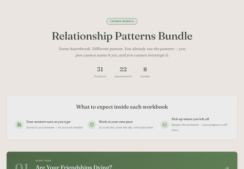 Attachment Style Workbook Bundle – Relationship Patterns – Interactive Digital Bundle
