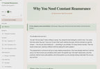 why-you-need-constant-reassurance walkthrough video