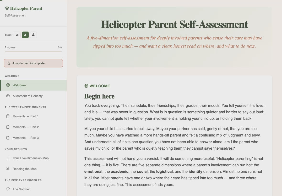 helicopter-parent-self-assessment walkthrough video