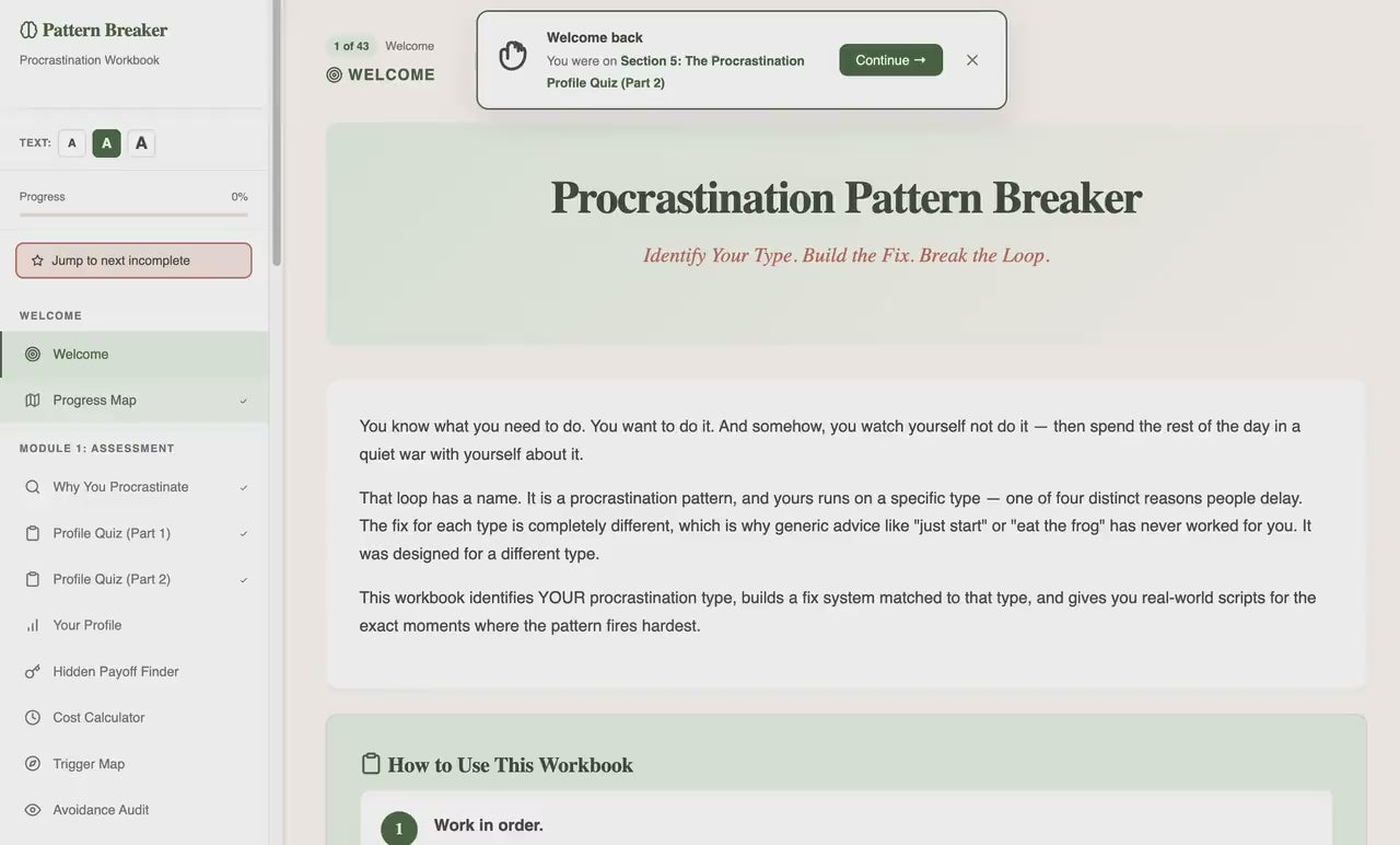 procrastination-pattern-breaker walkthrough video