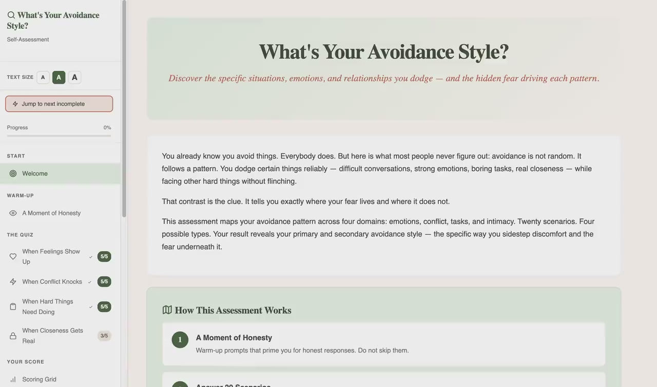 whats-your-avoidance-style walkthrough video