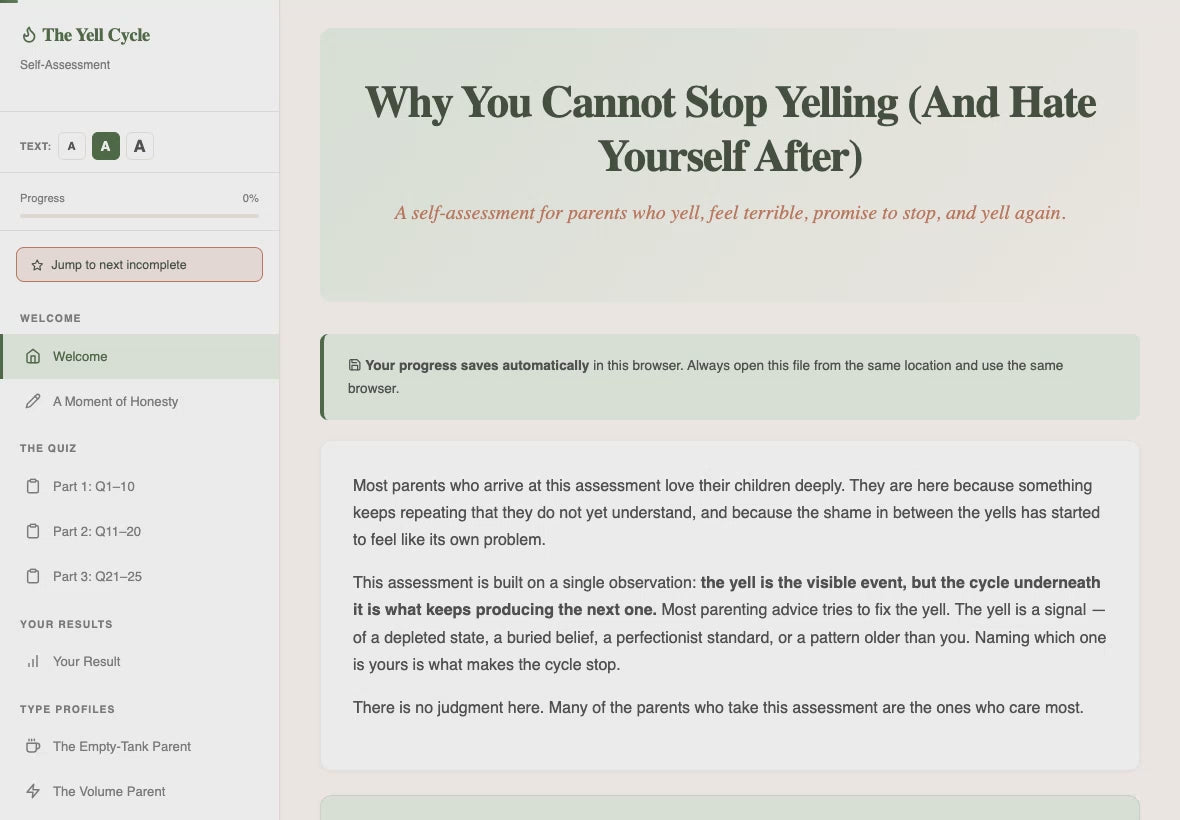 parent-yelling-assessment walkthrough video