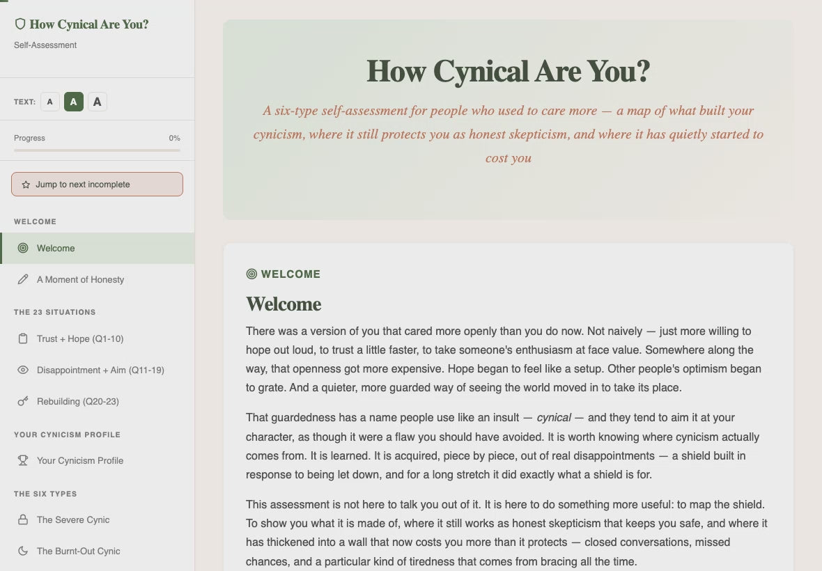 how-cynical-are-you-self-assessment walkthrough video