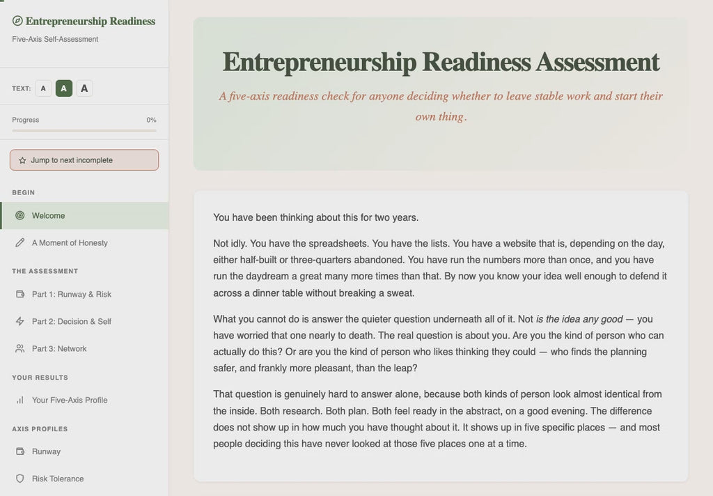 entrepreneurship-readiness-assessment walkthrough video