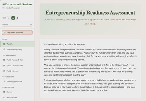 entrepreneurship-readiness-assessment walkthrough video