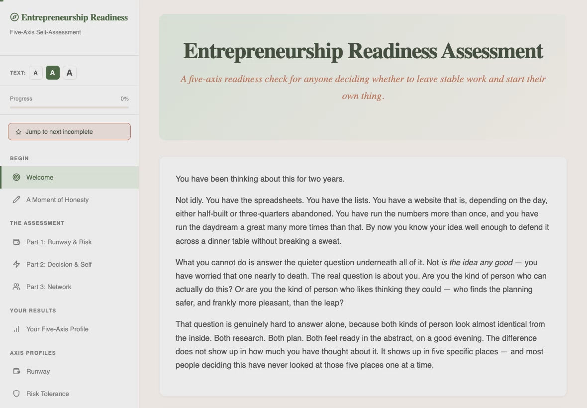 entrepreneurship-readiness-assessment walkthrough video
