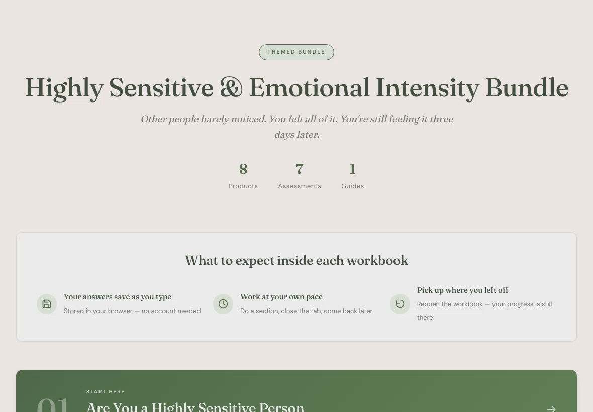 Life Coach Tools – 8 Interactive Highly Sensitive Person Assessments