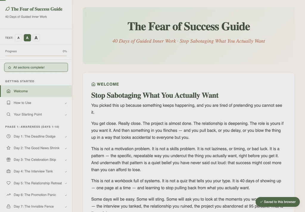 the-fear-of-success-guide walkthrough video