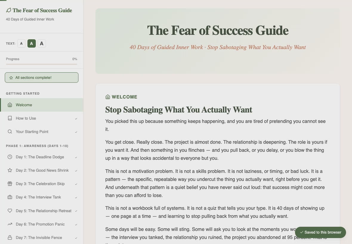 the-fear-of-success-guide walkthrough video