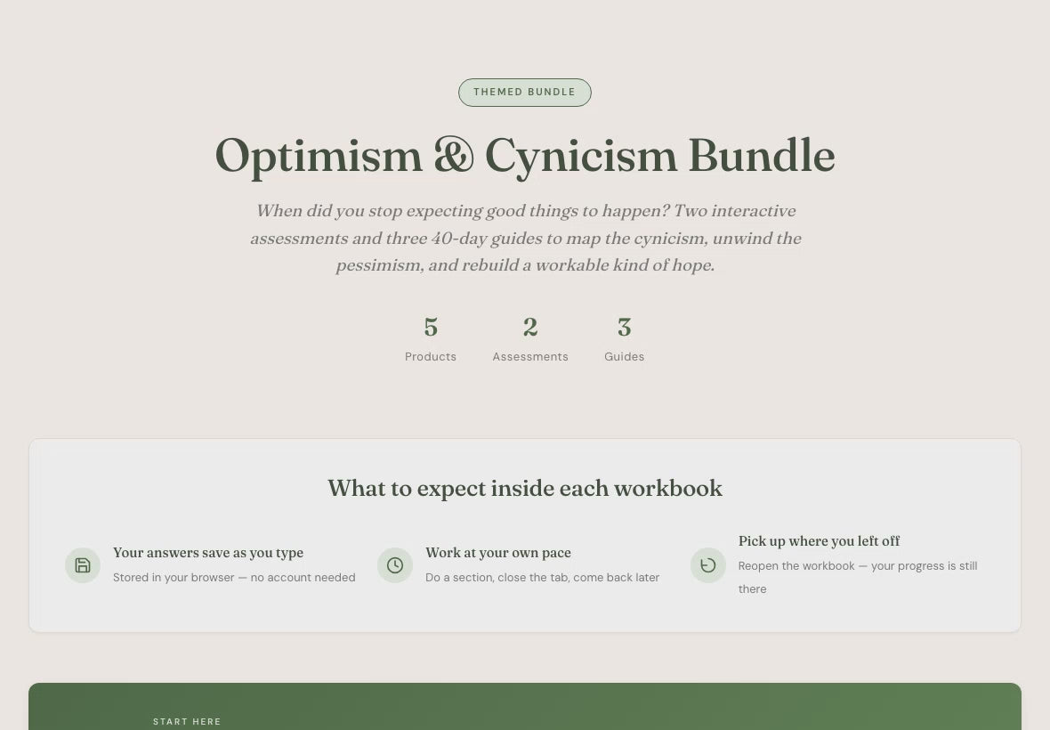 Cynicism Recovery Bundle – Rebuild Hope 5 Tools – Interactive Digital Bundle
