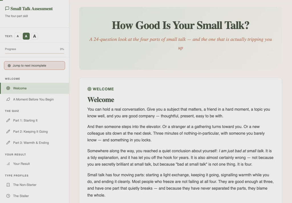 how-good-is-your-small-talk walkthrough video