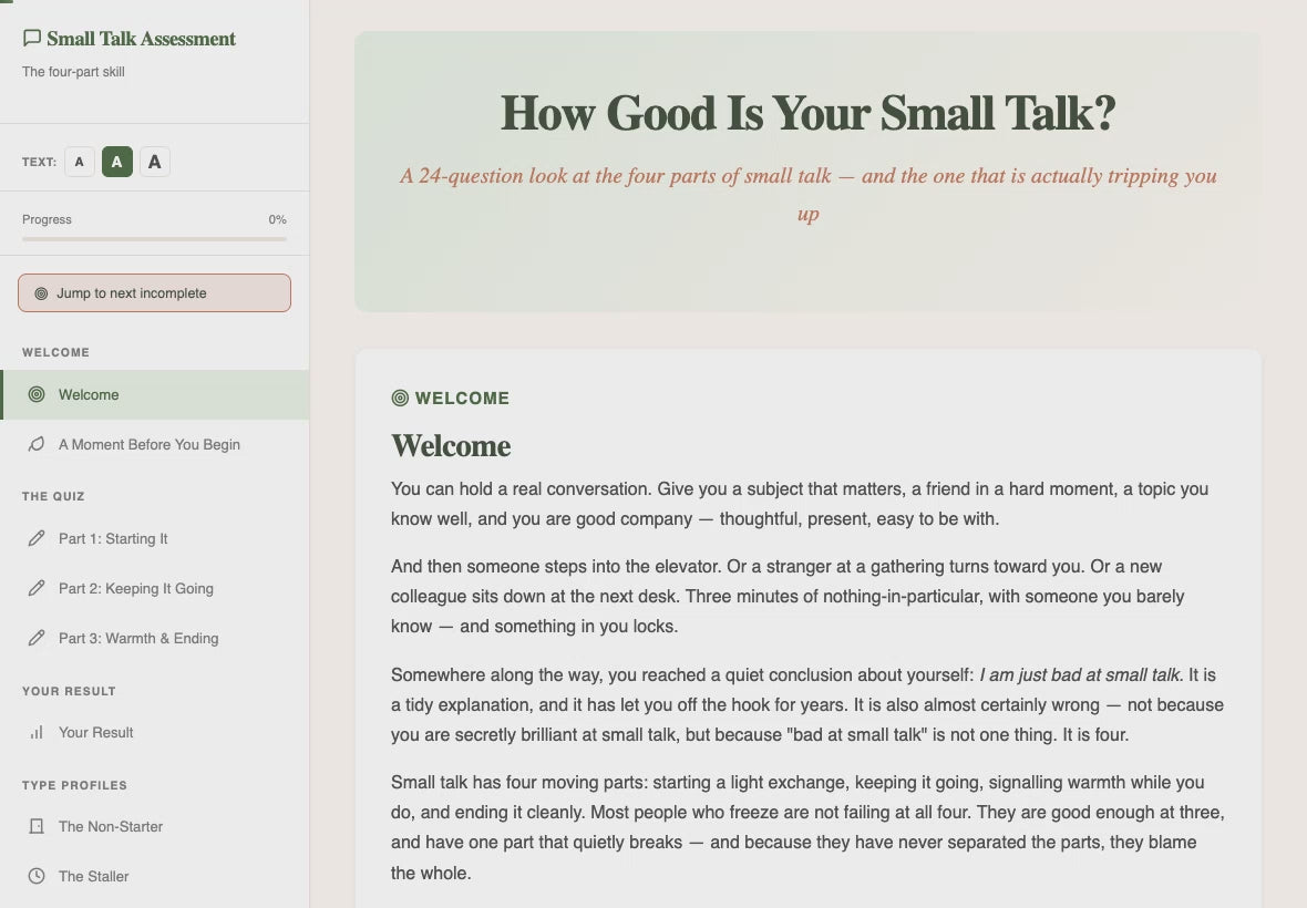 how-good-is-your-small-talk walkthrough video