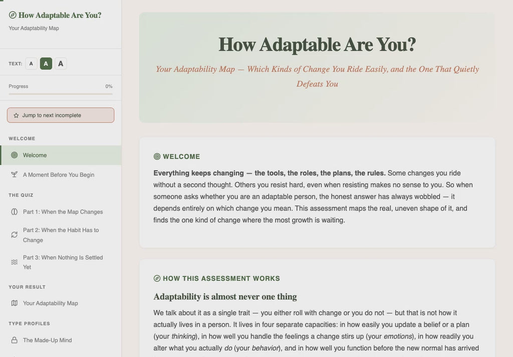how-adaptable-are-you walkthrough video
