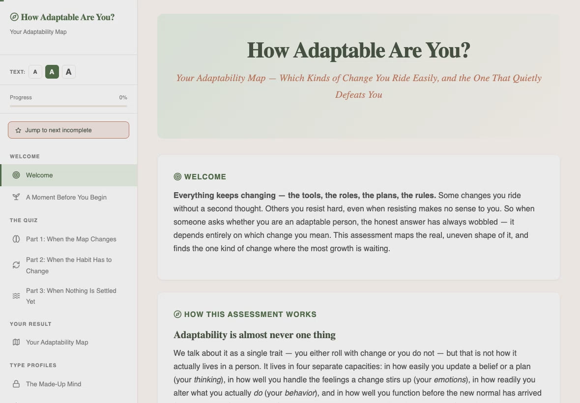 how-adaptable-are-you walkthrough video