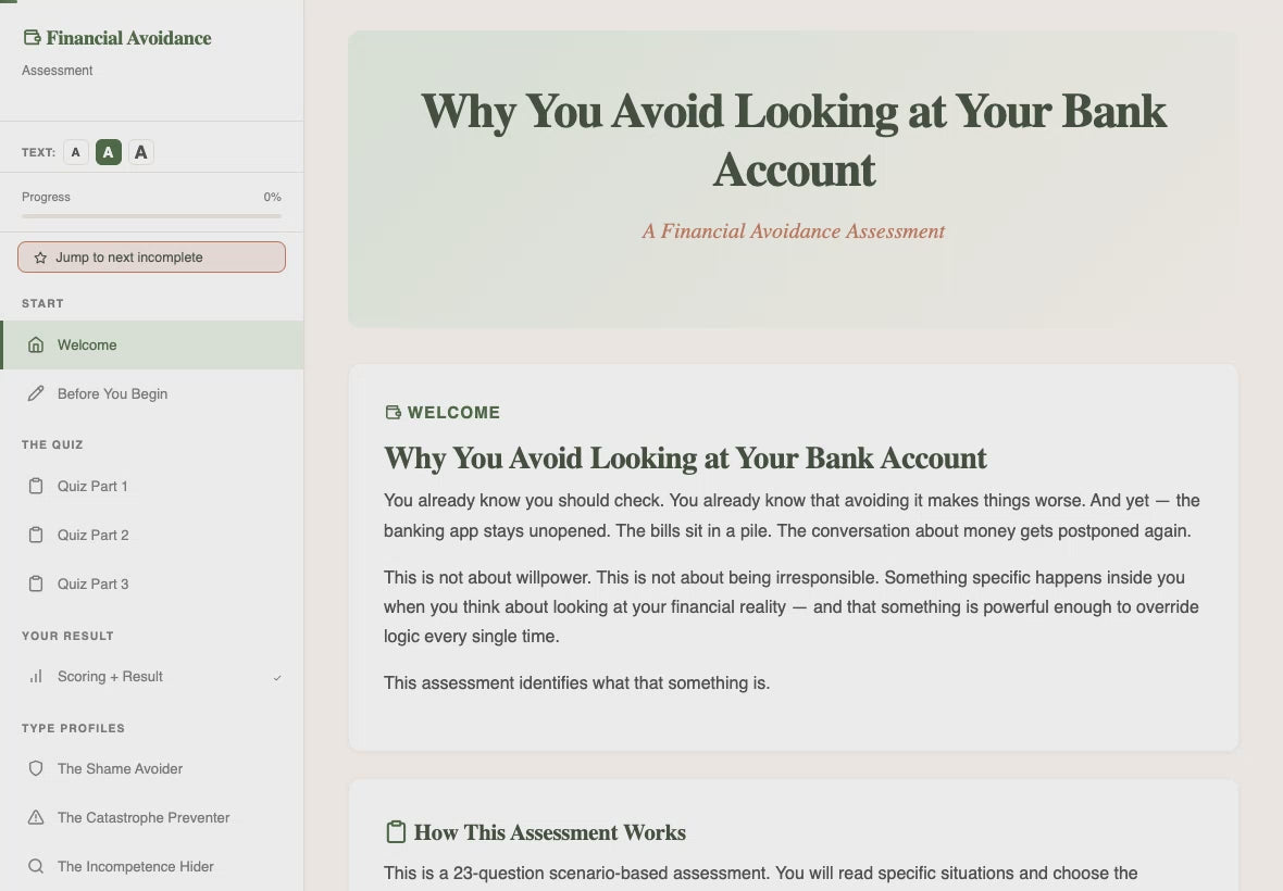why-you-avoid-looking-at-your-bank-account walkthrough video