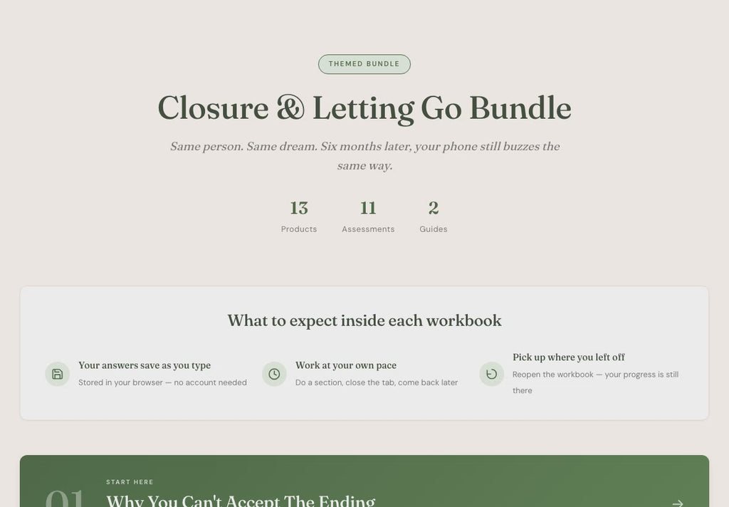 Life Coach Tools – 13 Interactive Closure & Letting-Go Assessments